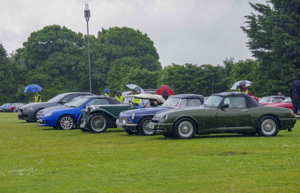 All parked and hoping the rain will stop!